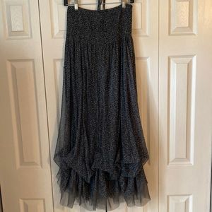 Lapis leopard print strapless dress. Size medium. Flowy bottom with layers